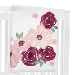 Sweet Jojo Designs Girl Baby Milestone Blanket Watercolor Floral Red Pink And Grey