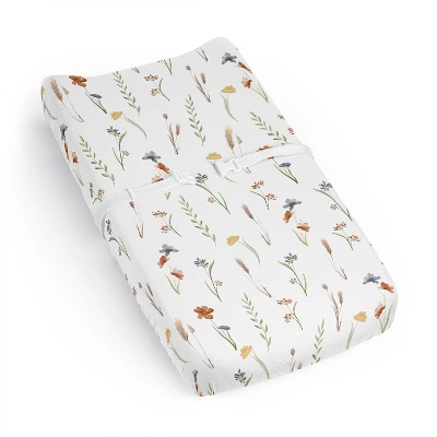 Sweet Jojo Designs Girl Changing Pad Sheet Watercolor Floral Garden Green Blue And Orange 8 Sweet Jojo Designs Girl Changing Pad Sheet Watercolor Floral Garden Green Blue And Orange - Image 6