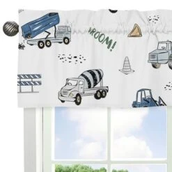 Sweet Jojo Designs Window Valance Treatment 54in. Construction Truck Green Blue And Grey -Sweets Jojo Shop GUEST a63ba0a8 8dd1 4e3c 9ef4 3f932a203e81