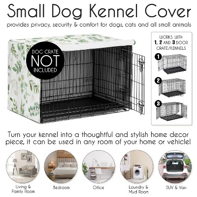 Sweet Jojo Designs Dog Crate Kennel Cover 30in. Botanical Green And White 5 Sweet Jojo Designs Dog Crate Kennel Cover 30in. Botanical Green And White - Image 3