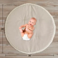 Sweet Jojo Designs Boy Girl Gender Neutral Unisex Baby Tummy Time Playmat Boho Fringe Taupe Linen Collection -Sweets Jojo Shop GUEST aa7ccb81 cdfd 4d06 8c97 f65765a6405d