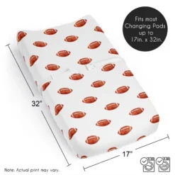 Sweet Jojo Designs Boy Changing Pad Sheet Football Brown And White -Sweets Jojo Shop GUEST aa849ac1 87f8 481b a999 21f774b54f6e