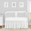 Sweet Jojo Designs Girl Baby Crib Bed Skirt Rose Collection Solid White