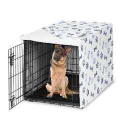 Sweet Jojo Designs Dog Crate Kennel Cover 48in. Paw And Bone Navy Blue And White -Sweets Jojo Shop GUEST aca85408 7f98 4553 b1a4 885b4483ed5e