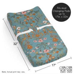 Sweet Jojo Designs Girl Changing Pad Sheet Boho Floral Wildflower Blue Orange And Pink -Sweets Jojo Shop GUEST ad0e2b34 5989 4263 b12f 68389199ebc2