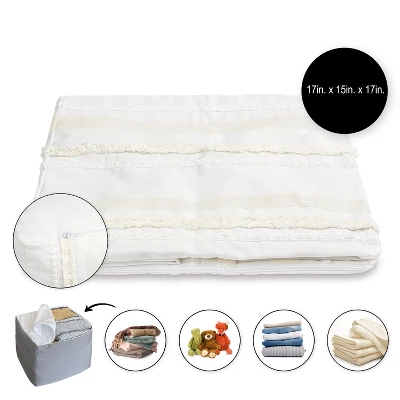 Sweet Jojo Designs Fabric Ottoman Pouf Cover Unstuffed Boho Fringe Ivory - Insert Not Included 3 Sweet Jojo Designs Fabric Ottoman Pouf Cover Unstuffed Boho Fringe Ivory - Insert Not Included