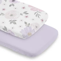 Sweet Jojo Designs Girl Baby Bassinet Fitted Sheets Set Watercolor Floral Purple Pink And Grey 2pc -Sweets Jojo Shop GUEST b0a8bd26 ae72 4ba2 ae08 1287adc01ba7