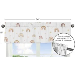 Sweet Jojo Designs Window Valance Treatment 54in. Boho Rainbow Pink Yellow And Beige -Sweets Jojo Shop GUEST b5bc191d 81c0 4a6e 8944 ca2ebe8a5c5b