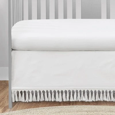 Sweet Jojo Designs Girl Baby Crib Bed Skirt Bohemian Collection Solid White 4 Sweet Jojo Designs Girl Baby Crib Bed Skirt Bohemian Collection Solid White - Image 2