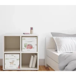 Sweet Jojo Designs Boy Or Girl Gender Neutral Unisex Fabric Storage Bins Set Farm Animals