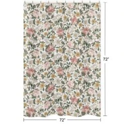 Sweet Jojo Designs Shower Curtain 72in.x72in. Vintage Floral Pink Green Yellow White -Sweets Jojo Shop GUEST bd68b412 d4c1 4e16 bcae 1ad8c75ca1da