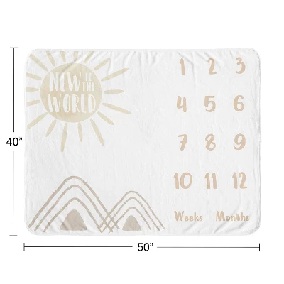 Sweet Jojo Designs Gender Neutral Baby Milestone Blanket Desert Sun Taupe And Ivory 4 Sweet Jojo Designs Gender Neutral Baby Milestone Blanket Desert Sun Taupe And Ivory - Image 2
