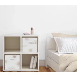 Sweet Jojo Designs Fabric Storage Bins Set Desert Sun Pink And Beige