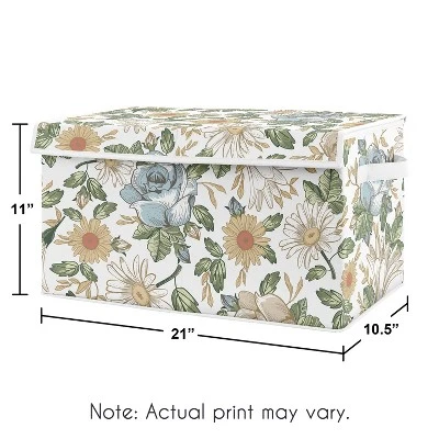 Sweet Jojo Designs Girl Fabric Storage Toy Bin Vintage Floral Blue And Yellow 4 Sweet Jojo Designs Girl Fabric Storage Toy Bin Vintage Floral Blue And Yellow - Image 2