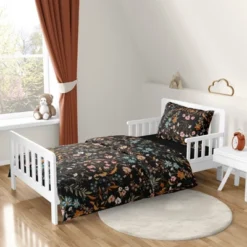 Sweet Jojo Designs Girl Toddler Bedding Set Boho Floral Wildflower Orange Black And Blue 5pc -Sweets Jojo Shop GUEST c4c51c41 2674 4059 8948 8fd0a099ce06