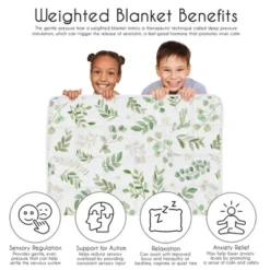 Sweet Jojo Designs Boy Girl Unisex Gender Neutral Toddler Weighted Blanket 5lbs. For Kids Botanical Green And White -Sweets Jojo Shop GUEST c95b6a13 3ebf 4aff 89ea 6889d4331a7a