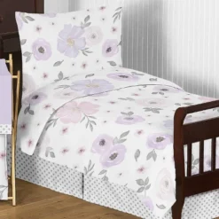 5pc Sweet Jojo Designs Watercolor Floral Toddler Bedding Set Lavender/Gray - Sweet Jojo Designs -Sweets Jojo Shop GUEST cac5874b f312 4199 82ac 07d4bf6c1548