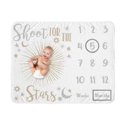 Sweet Jojo Designs Girl Baby Milestone Blanket Celestial Grey And Gold 7 Sweet Jojo Designs Girl Baby Milestone Blanket Celestial Grey And Gold - Image 5