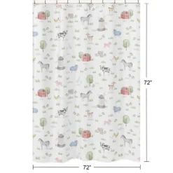 Sweet Jojo Designs Shower Curtain 72in.x72in. Farm Animals Multicolor -Sweets Jojo Shop GUEST cdc7a9b1 7420 4f77 92e7 a0744574fc37