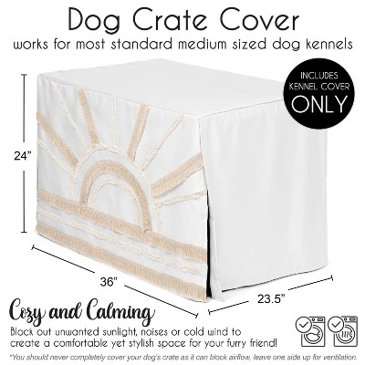 Sweet Jojo Designs Dog Crate Kennel Cover 36in. Tufted Sun Ivory And Beige 6 Sweet Jojo Designs Dog Crate Kennel Cover 36in. Tufted Sun Ivory And Beige - Image 4
