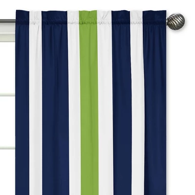 Sweet Jojo Designs Navy Blue & Lime Green Stripe Window Panels - Navy - 2 Each 4 Sweet Jojo Designs Navy Blue & Lime Green Stripe Window Panels - Navy - 2 Each - Image 2