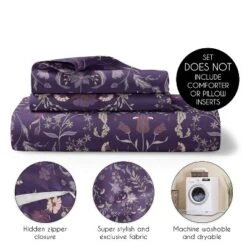 Sweet Jojo Designs Queen Duvet Cover And Shams Set Boho Floral Wildflower Plum Purple And Teal 3pc -Sweets Jojo Shop GUEST d38ba431 2ce4 4f18 9925 be0763bb7a3c