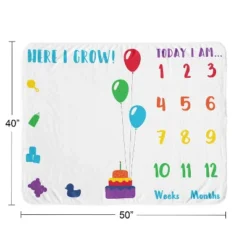 Sweet Jojo Designs Gender Neutral Unisex Baby Milestone Blanket Here I Grow Multicolor -Sweets Jojo Shop GUEST d5e559bb 1eec 402a 8b4d c74379b16ebb