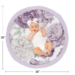 Sweet Jojo Designs Girl Baby Tummy Time Playmat Peony Floral Garden Purple And Ivory -Sweets Jojo Shop GUEST d6bae998 2e62 457b 96bf 1250e0a2d330