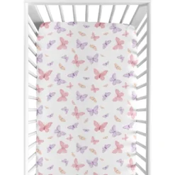 Sweet Jojo Designs Girl Baby Fitted Crib Sheet Butterfly Pink And Purple -Sweets Jojo Shop GUEST d83a8563 8d1a 48a2 8c0a 496e58a58f2c