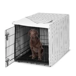 Sweet Jojo Designs Dog Crate Kennel Cover 42in. Stripe White And Grey -Sweets Jojo Shop GUEST db04a9e8 8bc3 43a7 85d3 edb81c0bc188