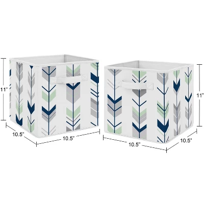 Sweet Jojo Designs Fabric Storage Bins Set Mod Arrow Grey Blue And Green 4 Sweet Jojo Designs Fabric Storage Bins Set Mod Arrow Grey Blue And Green - Image 2