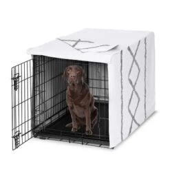 Sweet Jojo Designs Dog Crate Kennel Cover 42in. Boho Fringe White And Grey -Sweets Jojo Shop GUEST dcc15729 3e66 47b0 9d51 65c85272fe8e