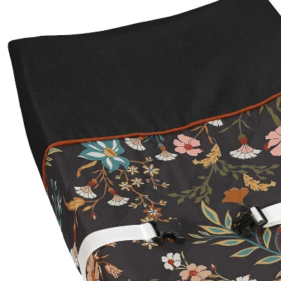 Sweet Jojo Designs Girl Changing Pad Cover Boho Floral Wildflower Black Orange And Blue 5 Sweet Jojo Designs Girl Changing Pad Cover Boho Floral Wildflower Black Orange And Blue - Image 3