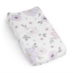 Sweet Jojo Designs Girl Changing Pad Sheet Watercolor Floral Purple Pink And Grey -Sweets Jojo Shop GUEST defc8cd3 c845 4395 8782 a892e643a978