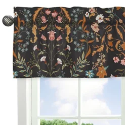 Sweet Jojo Designs Girl Window Valance Treatment 54in. Boho Floral Wildflower Black Orange And Blue -Sweets Jojo Shop GUEST dfe833c9 3f4e 435e a868 37d513f94cb5