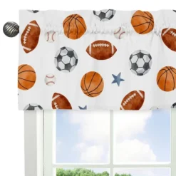 Sweet Jojo Designs Window Valance Treatment 54in. Watercolor Sports Theme Multicolor -Sweets Jojo Shop GUEST e0bea9ac a9fa 4abd 8e30 7809d2f4268c