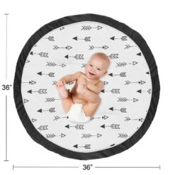 Sweet Jojo Designs Gender Neutral Baby Tummy Time Playmat Fox Black And White -Sweets Jojo Shop GUEST e13e9901 de5e 40d2 ab88 7bcd9d686620