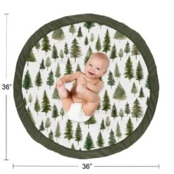 Sweet Jojo Designs Gender Neutral Unisex Baby Tummy Time Playmat Woodland Pine Tree Green And White -Sweets Jojo Shop GUEST e14b623f c818 4460 96df 21b5ce4d472c