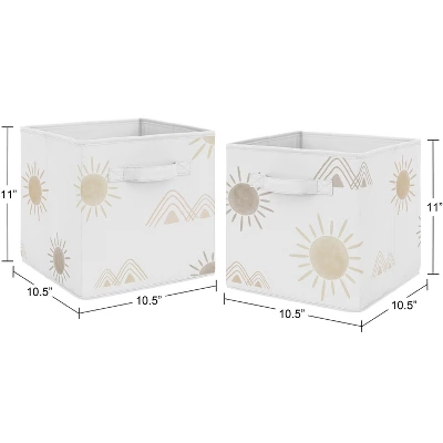 Sweet Jojo Designs Boy Or Girl Gender Neutral Unisex Set Of 2 Kids' Decorative Fabric Storage Bins Desert Sun Taupe And Ivory 4 Sweet Jojo Designs Boy Or Girl Gender Neutral Unisex Set Of 2 Kids' Decorative Fabric Storage Bins Desert Sun Taupe And Ivory - Image 2
