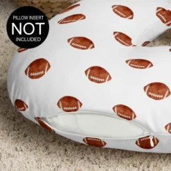 Sweet Jojo Designs Boy Support Nursing Pillow Cover (Pillow Not Included) Watercolor Sports Theme Brown And White -Sweets Jojo Shop GUEST e1f1ee61 899f 40a4 b22a 7e4c7d23670e