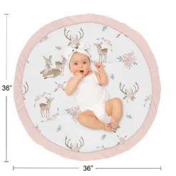 Sweet Jojo Designs Girl Baby Tummy Time Playmat Deer Floral Pink Taupe And Green -Sweets Jojo Shop GUEST e34dd99f 2250 411e b5f9 d75d9fc048de