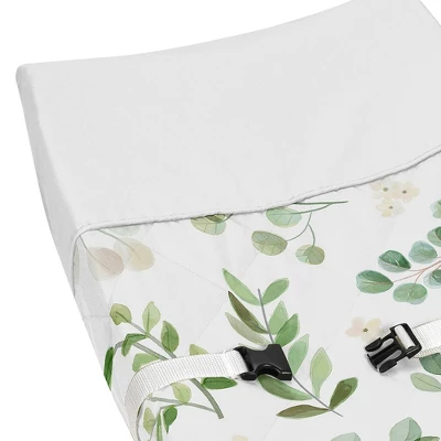 Sweet Jojo Designs Girl Changing Pad Cover Botanical Leaf Green And White 4 Sweet Jojo Designs Girl Changing Pad Cover Botanical Leaf Green And White - Image 2