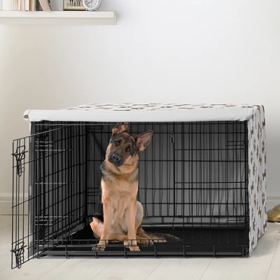 Sweet Jojo Designs Dog Crate Kennel Cover 48in. Paw And Bone Brown Grey And Taupe 3 Sweet Jojo Designs Dog Crate Kennel Cover 48in. Paw And Bone Brown Grey And Taupe