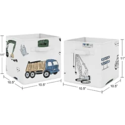 Sweet Jojo Designs Boy Set Of 2 Kids' Decorative Fabric Storage Bins Construction Truck Green Blue And Grey -Sweets Jojo Shop GUEST e703946d 8068 4a7a b3d0 2ac780635a1c