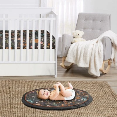 Sweet Jojo Designs Girl Baby Tummy Time Playmat Boho Floral Wildflower Black Orange And Blue 3 Sweet Jojo Designs Girl Baby Tummy Time Playmat Boho Floral Wildflower Black Orange And Blue