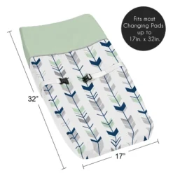 Sweet Jojo Designs Gender Neutral Unisex Changing Pad Cover Mod Arrow Grey Blue And Green -Sweets Jojo Shop GUEST e9fe4c42 d789 4a9f b01f 75723689b4da