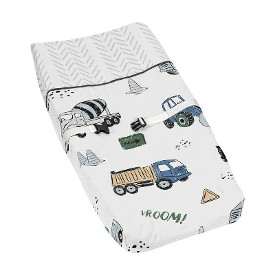 Sweet Jojo Designs Boy Changing Pad Cover Construction Truck Green Blue And Grey 7 Sweet Jojo Designs Boy Changing Pad Cover Construction Truck Green Blue And Grey - Image 5