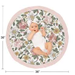 Sweet Jojo Designs Girl Baby Tummy Time Playmat Vintage Floral Pink Green And Yellow -Sweets Jojo Shop GUEST eb6196a1 2f83 4916 889a f4cc4ce1a651