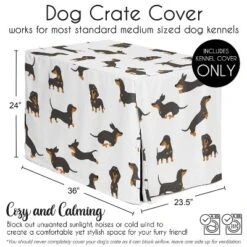 Sweet Jojo Designs Boy, Girl, Unisex/Gender Neutral Dog Crate Kennel Cover 36in. Dachshund Cartoon Puppy Black And Tan -Sweets Jojo Shop GUEST ee8ccdc1 8142 4da5 868d 6f3b6a159ab4