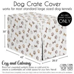 Sweet Jojo Designs Dog Crate Kennel Cover 42in. Paw And Bone Brown Grey And Taupe -Sweets Jojo Shop GUEST ee96d752 1e2a 4a78 9922 7f376a4de76b